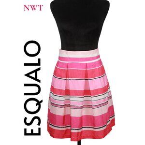 NWT ESQUALO Pink Striped Skirt Size 6